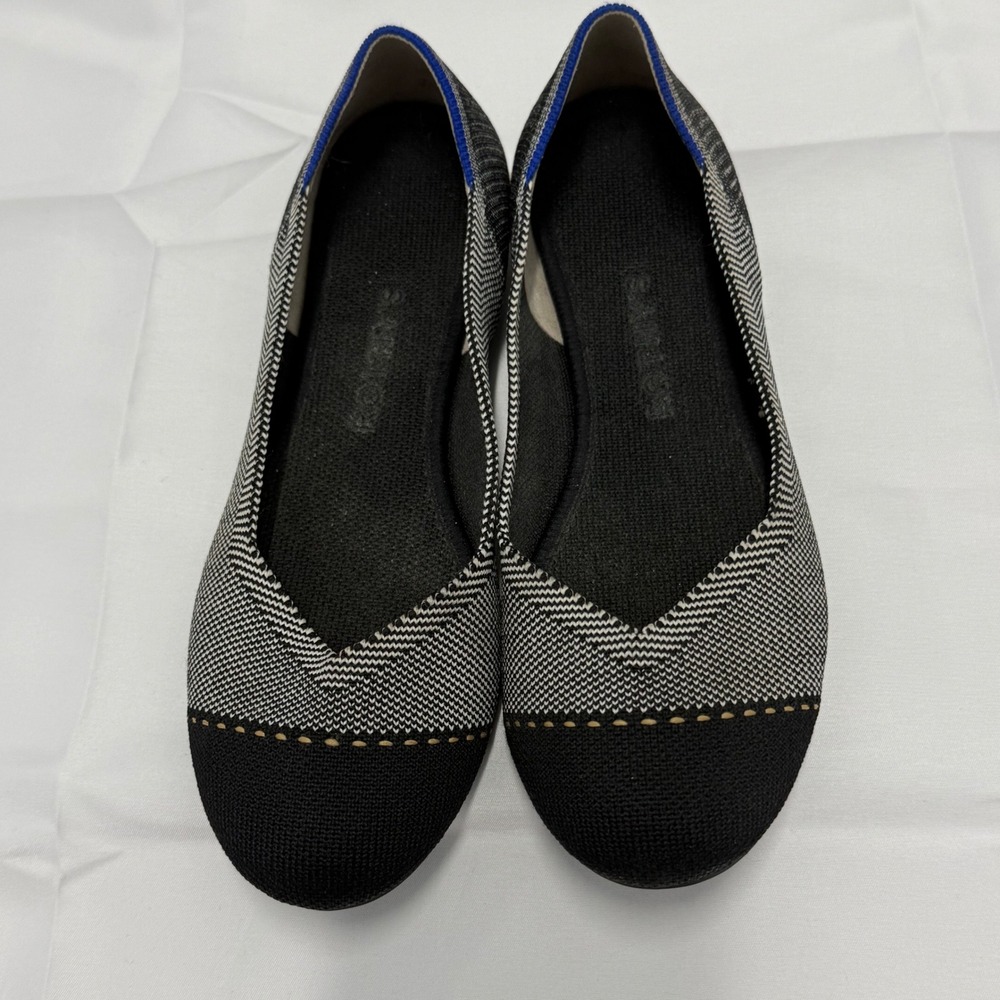 Rothy's The Point Gray Mist Cap Toe Ballet Flats Shoes Women 6.5 Career Academia - Picture 2 of 8